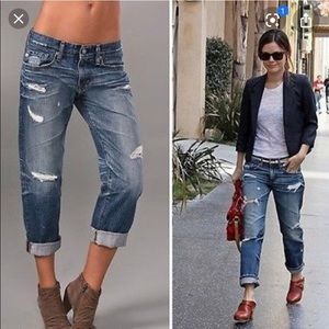 AG Ex-Boyfriend Distressed Crop Jeans